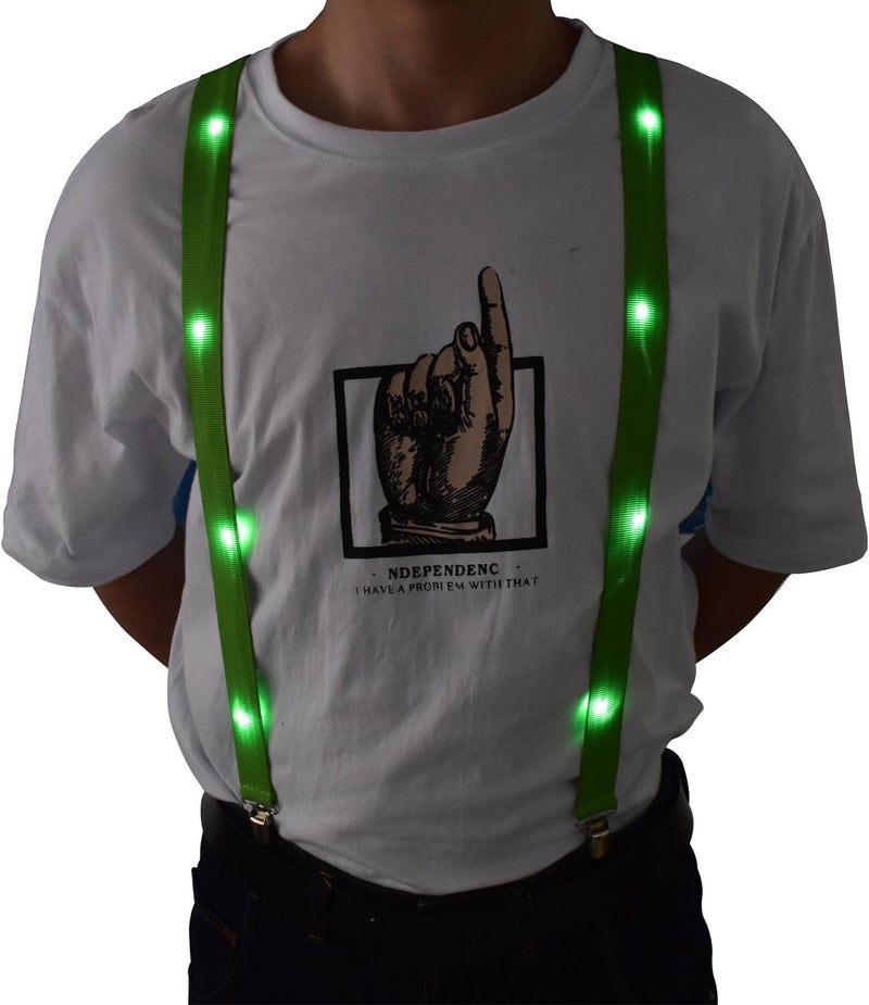 AMNQUERXUS LED Glow Light Up Christmas Suspenders Trouser Braces Y Shape Suspenders for Men Women - Image 1